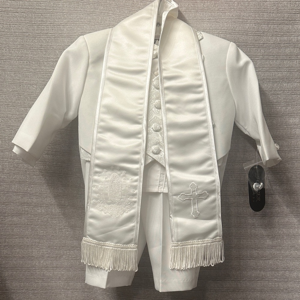Elegant White Kids Formal Jacket & Coat Set